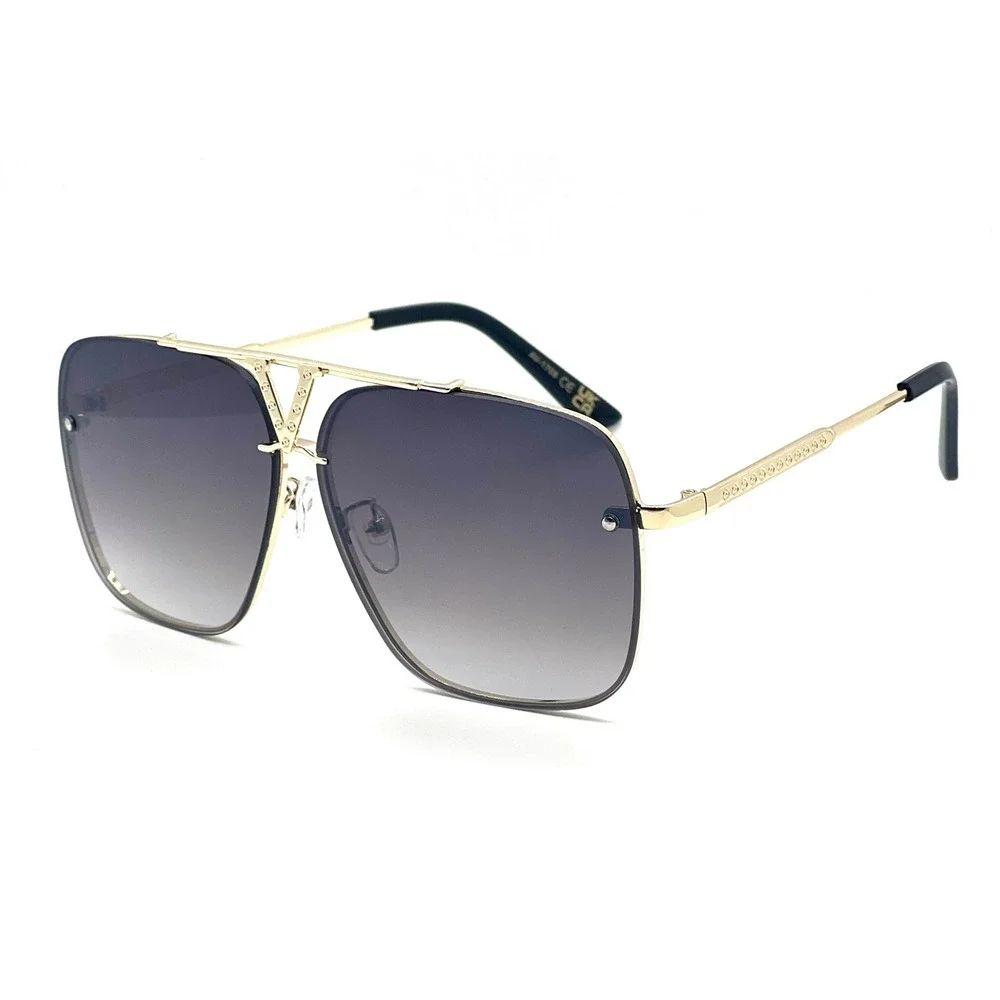 Sunglasses Gold Frame V‎ Detail Fashion Sun Glasses Gradient Flat Lens UV400 New